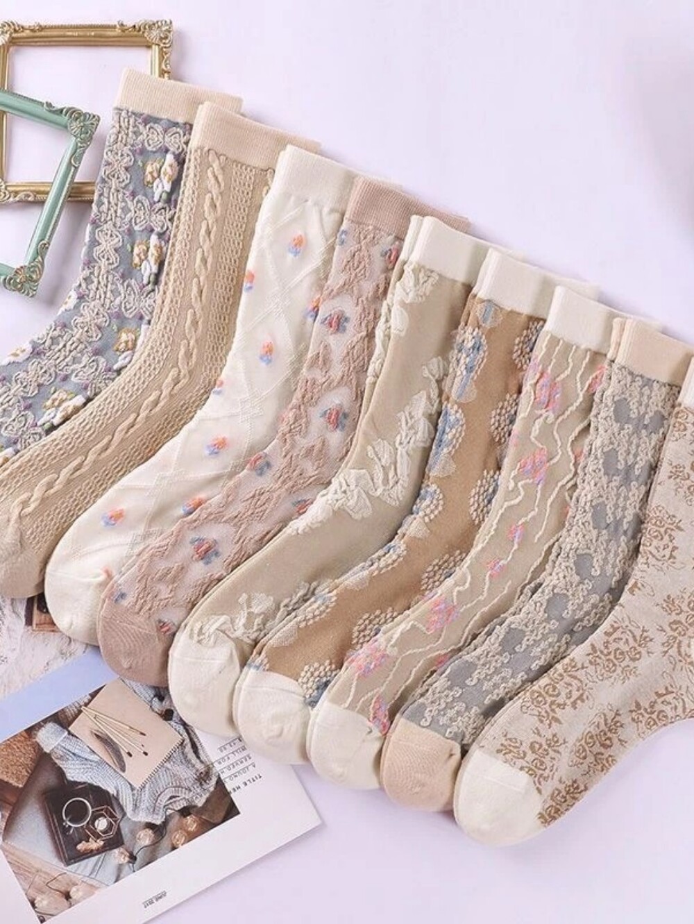 10 Pair Of Vintage Style Socks